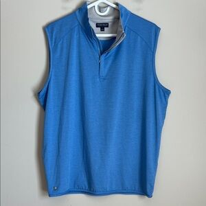 Peter Millar Quarter-Zip Vest Mens L Crown Crafted Performance Stretch Golf Blue